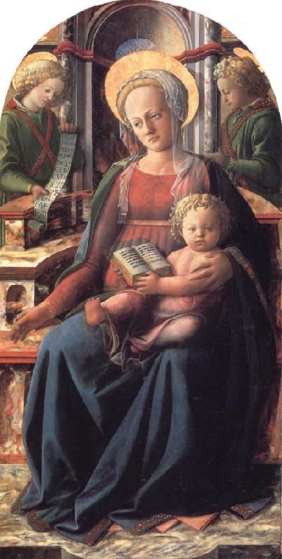 Fra Filippo Lippi Madonna and Child Enthroned with Two Angels oil painting image